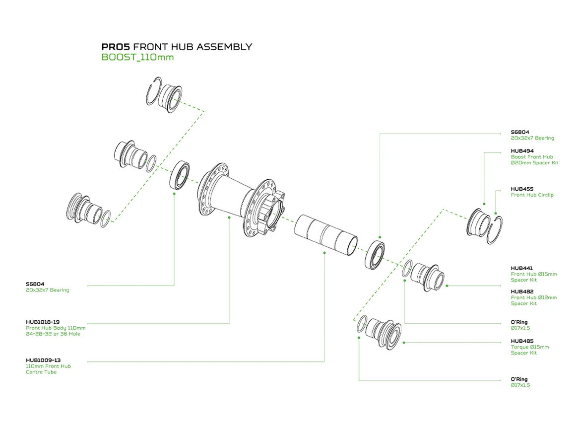 Hope Pro 5 Hub Front 32H 1