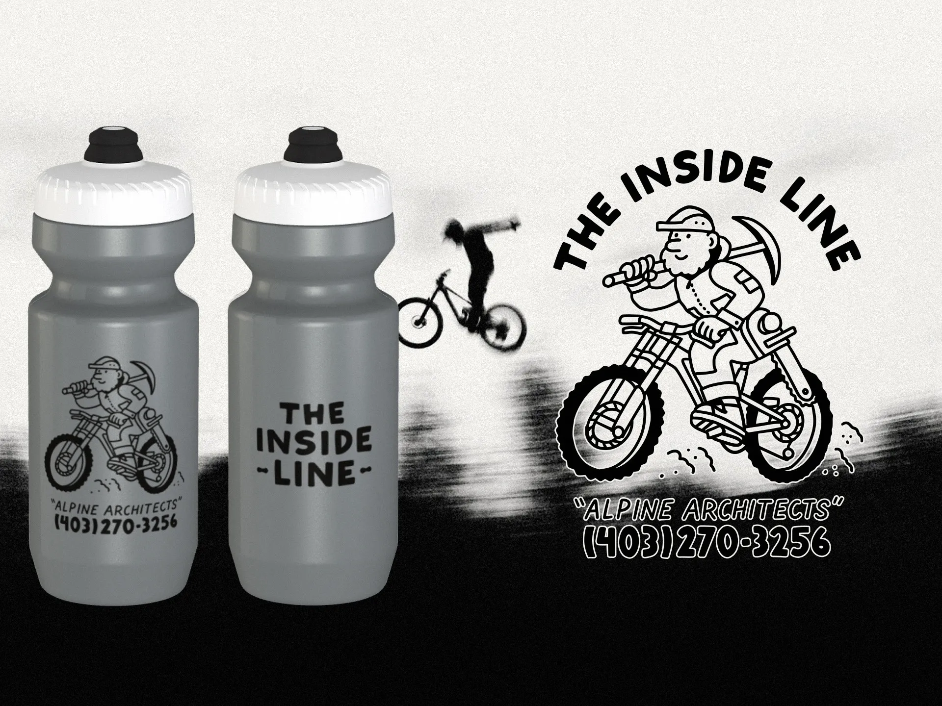 The Inside Line "Alpine Architects" Purist Water Bottle 22oz-art