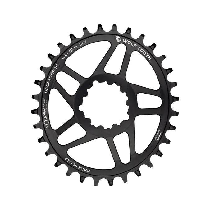 Wolf Tooth SRAM 3-Bolt DM Oval Chainring Black 28T Drop-Stop B 3mm Offset